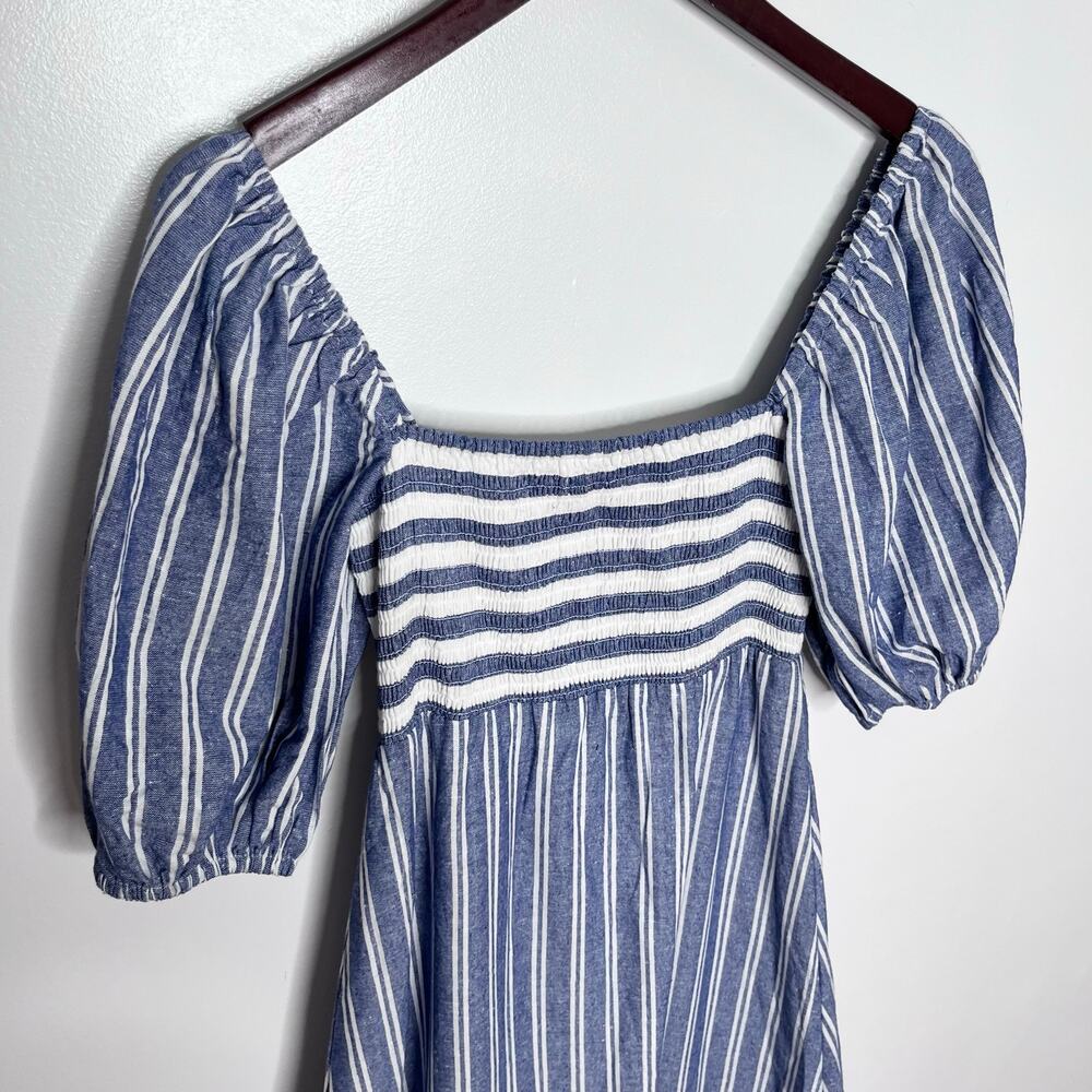 Emerson Fry Love Tomas Striped Cotton Maxi Dress XS S Blue Cottagecore Boho NWT - Picture 9 of 12